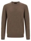 Brioni Ribbed And Braid Sweater Sweaters And Cardigans Brown In Brown