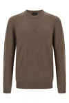 Brioni Ribbed And Braid Sweater Sweaters And Cardigans Brown In Brown