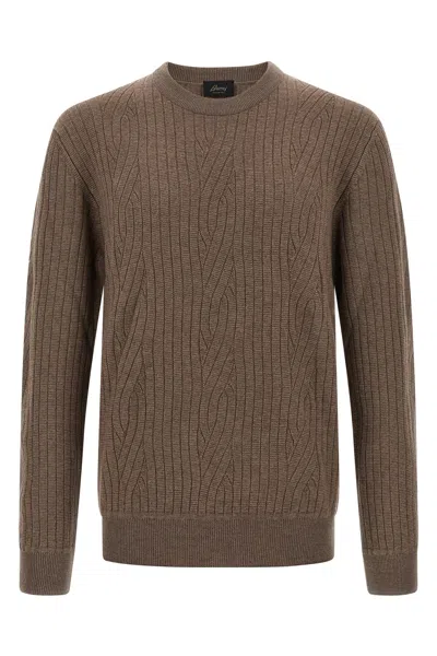 BRIONI RIBBED AND BRAID SWEATER
