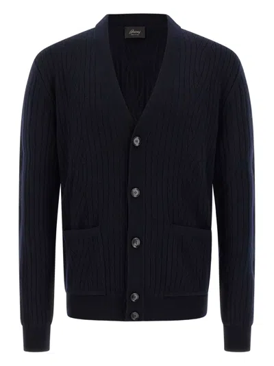 BRIONI RIBBED BRAID CARDIGAN