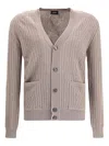 Brioni Wool Cardigan In Neutral