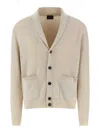 Brioni Ribbed Texture Shawl Collar Front Pockets In Neutral