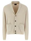 Brioni Ribbed Texture Shawl Collar Front Pockets In Neutral