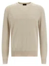Brioni Ribbed Crew Neck Sweater In Neutral