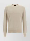 Brioni Ribbed Crew Neck Sweater In Neutral