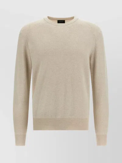 BRIONI RIBBED CREW NECK SWEATER