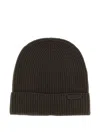 Brioni Ribbed Wool Beanie Cuff Folded In Black