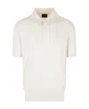 Brioni Ribbed-knit Polo Shirt In White