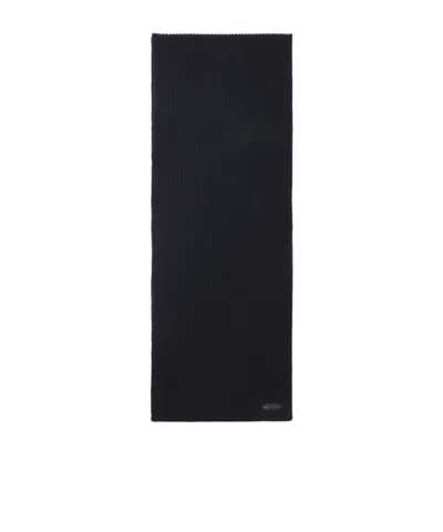 BRIONI BRIONI LOGO PATCH RIBBED KNIT SCARF