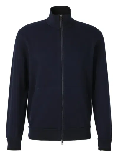 Brioni Ribbed Round-neck Sweater In Blue