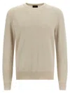Brioni Ribbed Crew Neck Sweater In Neutral