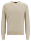 Brioni Ribbed Crew Neck Sweater In Neutral