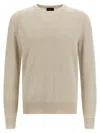 Brioni Ribbed Crew Neck Sweater In Neutral