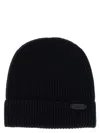 Brioni Navy Blue Ribbed Wool Beanie In Blue