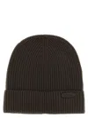 Brioni Ribbed Wool Beanie Cuff Folded In Brown
