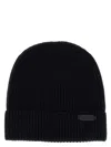 Brioni Navy Blue Ribbed Wool Beanie In Blue