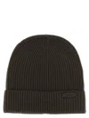 Brioni Ribbed Wool Beanie Cuff Folded In Brown