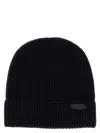 Brioni Navy Blue Ribbed Wool Beanie