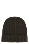 Brioni Ribbed Wool Beanie In Brown