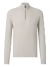 Brioni Ribbed Zip-neck Sweater In Neutral