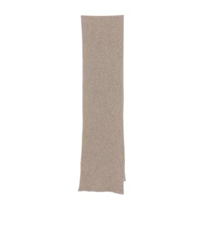 Brioni Ribbed-knit Scarf In Neutral