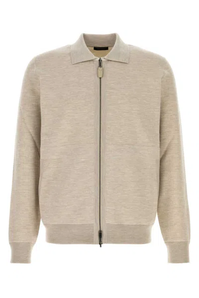 Brioni Sand Stretch Cotton Blend Sweatshirt In Multi