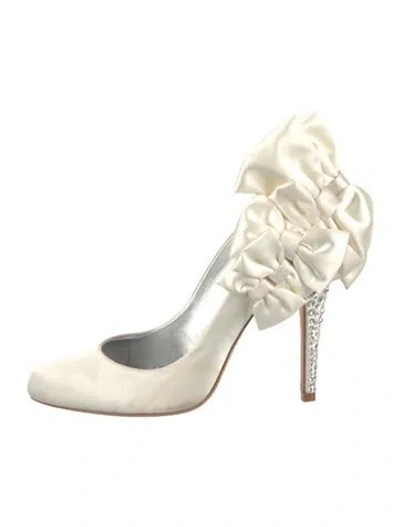 Pre-owned Brioni Satin Pumps In White