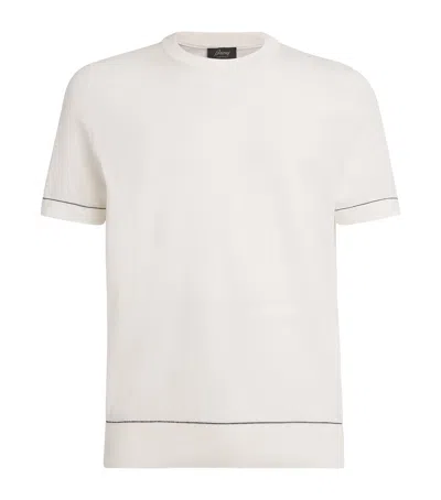 Brioni Sea Island Cotton Knitted T-shirt In White