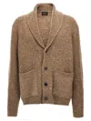 Brioni Shawl Collar Textured Knit Cardigan With Pockets