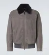 Brioni Shearling-trimmed Suede Bomber Jacket