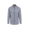 Brioni Checked Long-sleeved Shirt In Blue