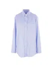 Brioni Light Blue Sea Island Cotton Shirt In Blue