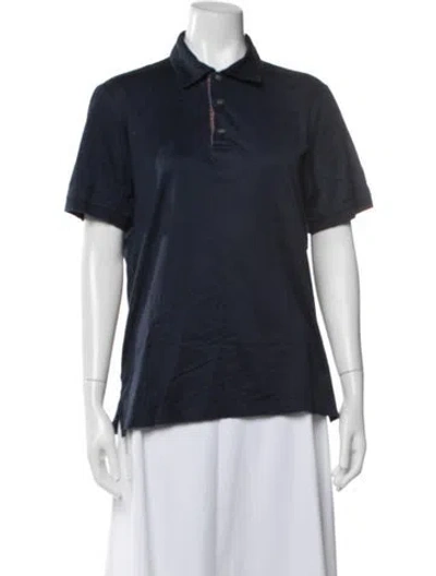 Pre-owned Brioni Short Sleeve Polo In Blue