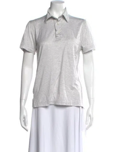 Pre-owned Brioni Short Sleeve Polo In White