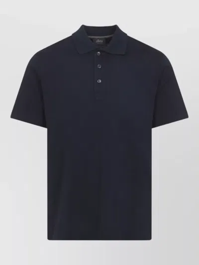 Brioni Short Sleeve Shirt Polo Collar In Black