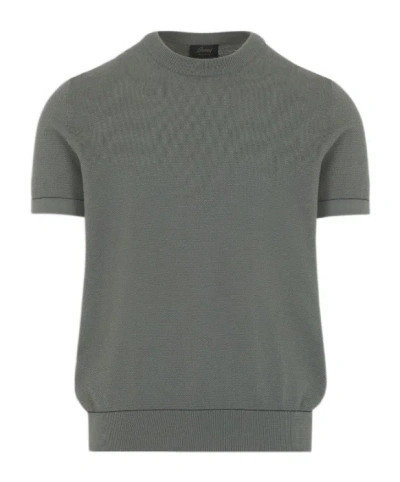 Brioni Short-sleeved Crew Neck T-shirt In Gray
