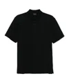 Brioni Piqué Cotton Polo Shirt In Black