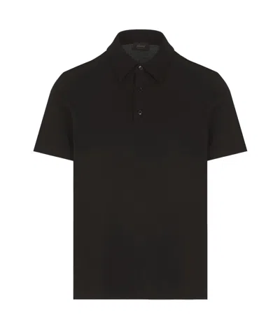 Brioni Short-sleeved Polo Shirt In Black