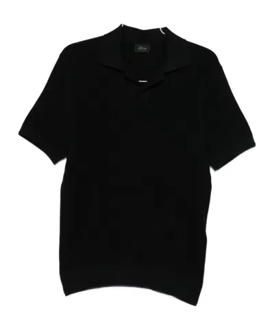 Brioni Short-sleeved Polo Shirt In Black