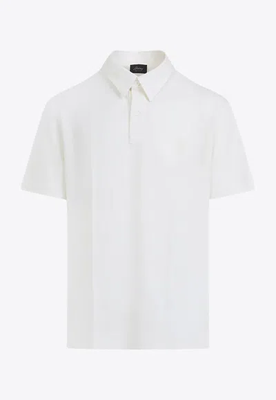 BRIONI SHORT-SLEEVED WOOL POLO T-SHIRT