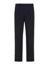 Brioni Midnight Blue Trousers With Classic Flat Front In Black