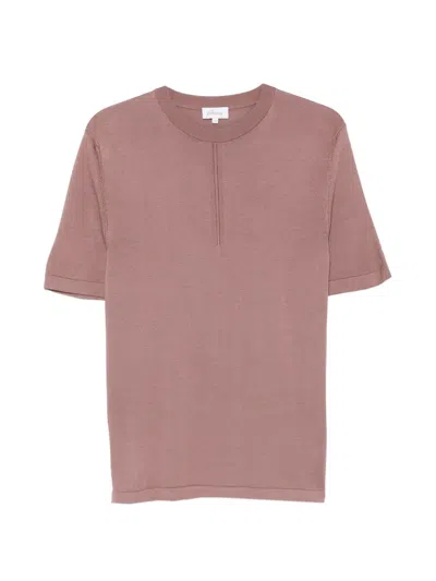 Brioni Short-sleeve Knit T-shirt In Pink