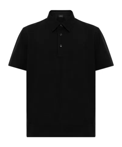 Brioni Short-sleeved Polo Shirt In Black