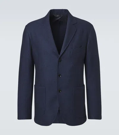 Brioni Silk And Cashmere Blazer In Blue