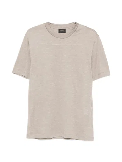 Brioni Silk And Cashmere Blend T-shirt In Brown