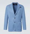 Brioni Silk And Cotton Jersey Blazer In Blue