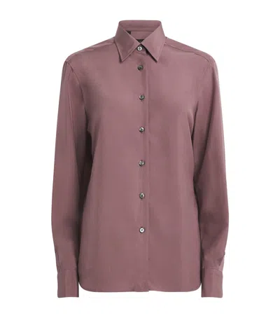 Brioni Silk Button-up Shirt In Pink