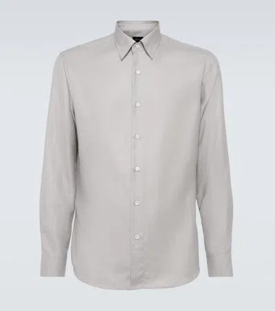 Brioni Silk, Cashmere, And Linen Shirt In Beige