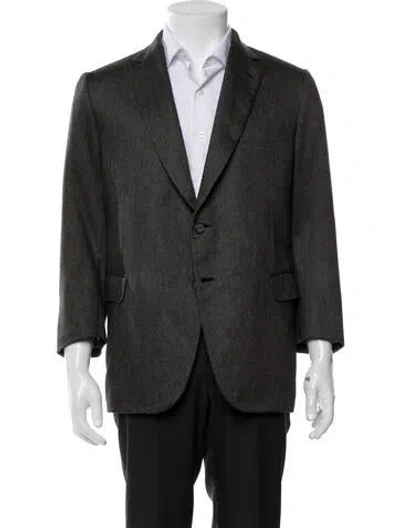 Pre-owned Brioni Silk Coat In Gray