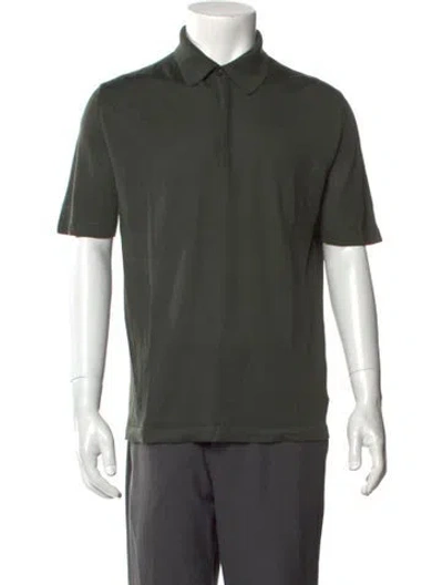 Pre-owned Brioni Silk Collar Polo Shirt In Green